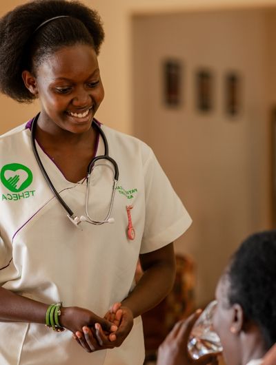 Teheca care nurse with patient